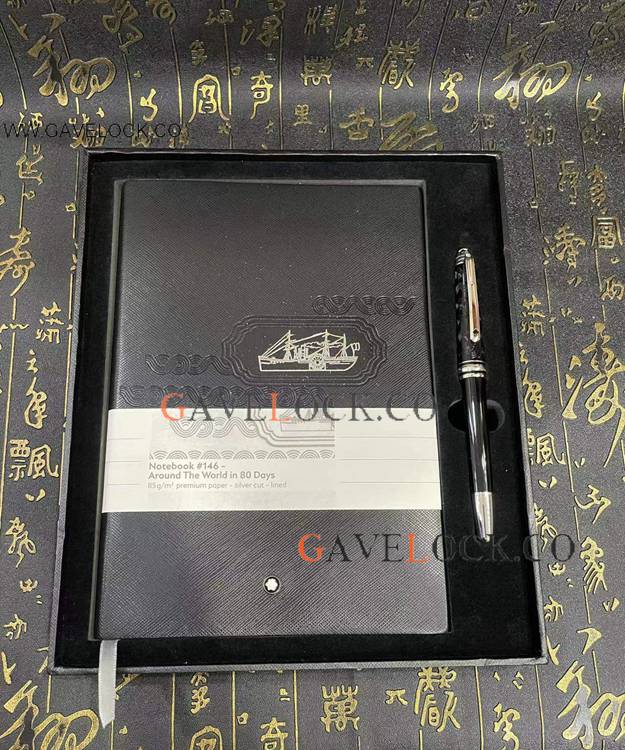Set with Black Rollerball and Around the World Business Notepad #146